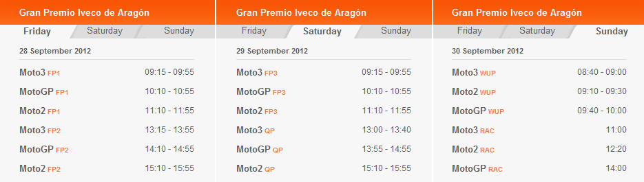 MotoGP Zeitplan Aragon 2