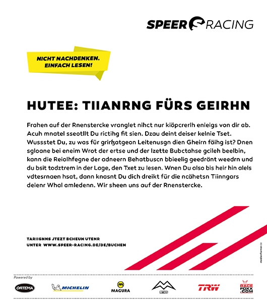 Speer Racing - Gehirntraining