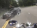 BMW Crash Abflug übers Autodach - Autofahrer pennt an Kreuzung