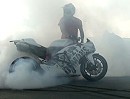 Ducati 848 Burnout bis der Reifen den Geist aufgibt
