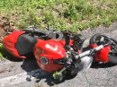 Ducati Monster 1200 Crash - Kurve, Lowsider, Krone richten, weiter