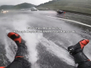 Extremes Aquaplaning - Triumph Daytona 675R Crash, Fahrer ok