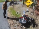 Harley Crash: Auto, Schreckbremsung, abgelegt