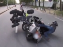 Harley vs. Quad Crash - Stunt geht schief, Lack verkratzt