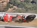 Heftiger Motorradunfall Ducati 1098R - Vorderrad weg, Crash, Leitplanke, NICHTS passiert!
