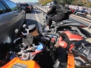 Honda CBR1000RR Crash. Autobahn, Seitenstreifen, abgeschossen