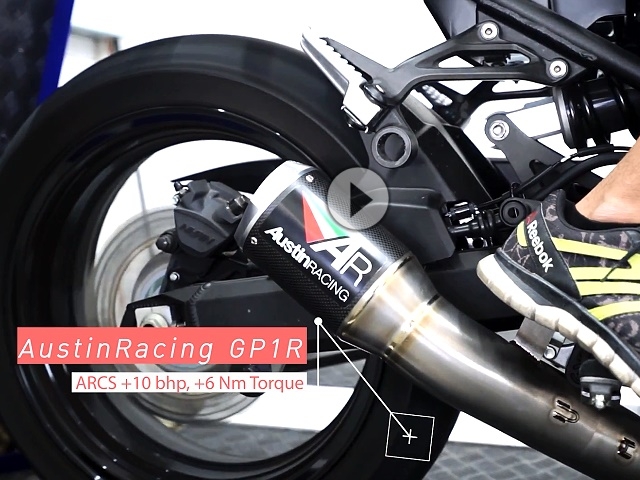 Dyno: Kawasaki Z900, Austin Racing GP1R DE-Cat Exhaust - Leistungsdiagramm