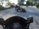 KTM Crash: Kurve, zu schnell, Kumpel abgeräumt