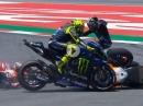 Lorenzo sorgt für Massen Crash in Barcelona: Valentino Rossi, Andrea Dovisioso, Maveric Vinales